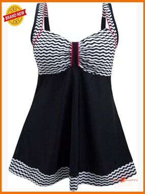 Slimming Swimdress One Piece Tummy Control Plus Size Retro Bathing Suit